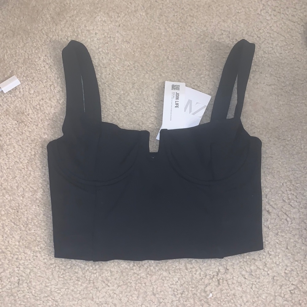 NWT Zara black bustier crop top